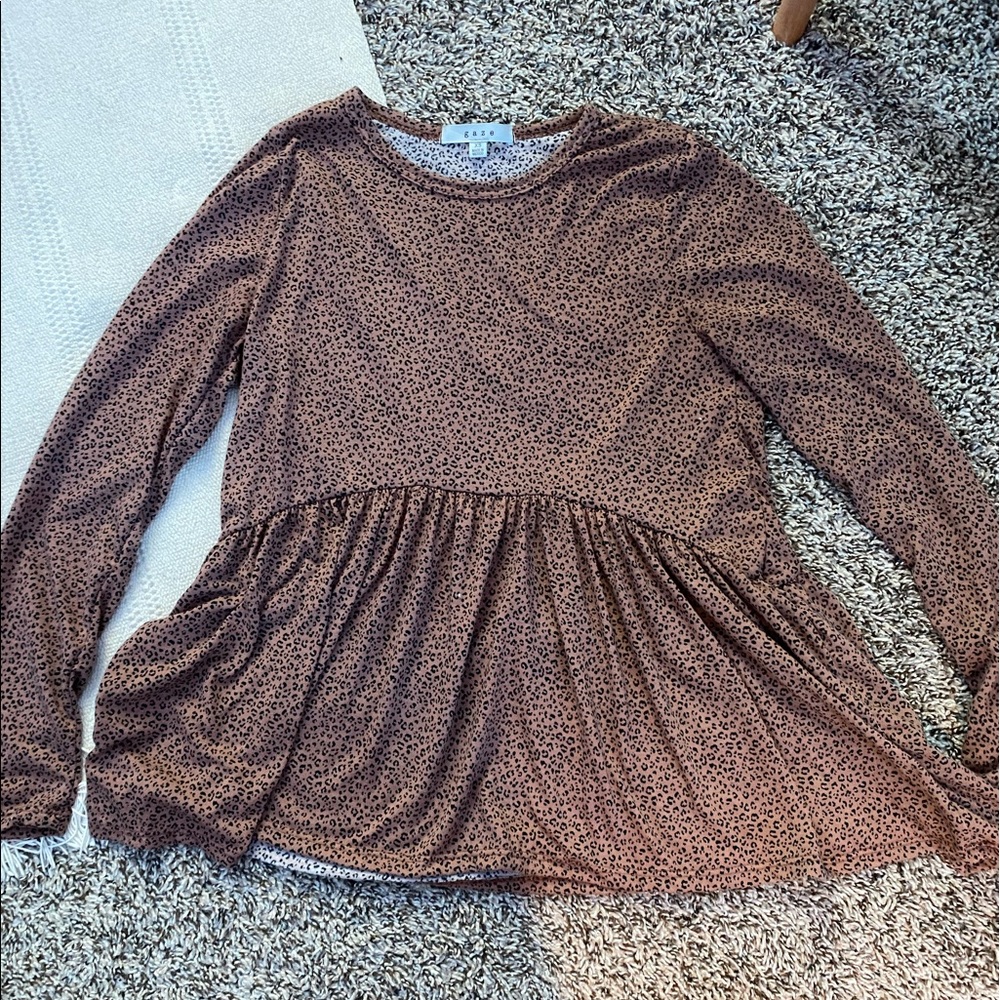 Gaze Leopard Print Long Sleeve